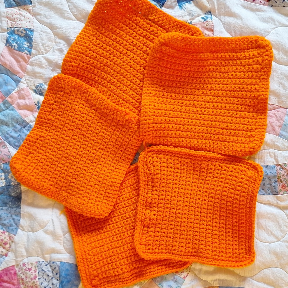 Homemade crochet dish cloths